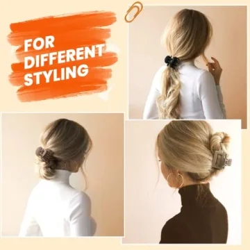 Matte Rectangle & Double Row Hair Clips for Women