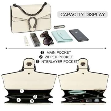 Luxury Snake-Print Leather Crossbody Bag for Women