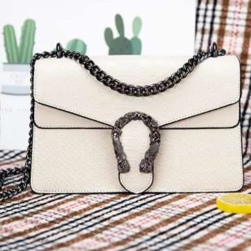 Luxury Snake-Print Leather Crossbody Bag for Women