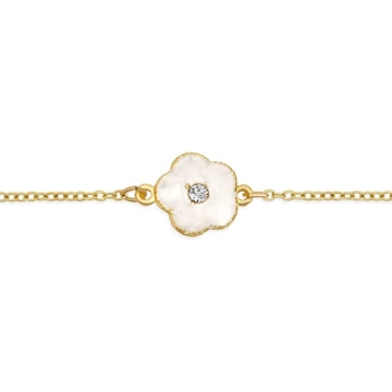 Gold Plated Floral Crystal Necklace Women 36 Inch