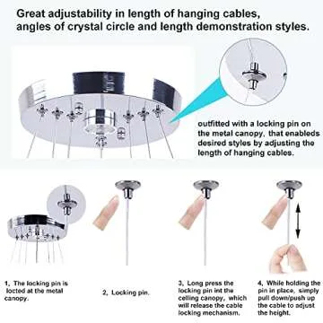 Winretro Modern LED Chandeliers 3 Ring Lighting Fixture