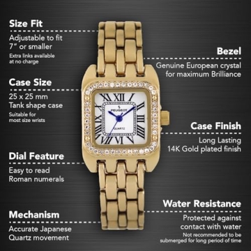 Peugeot Women's Panther Watch Crystal Bezel Roman Dial