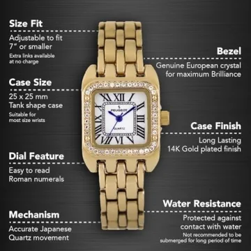 Peugeot Women's Panther Watch Crystal Bezel Roman Dial