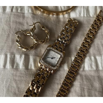 Peugeot Women's Panther Watch Crystal Bezel Roman Dial