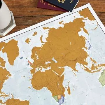 Maps International Scratch Off Map of the World Poster 17 x 22" + USA Scratch Print 11 x 17" - Scratch USA Map