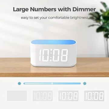 ONLAKE Digital Alarm Clock with Night Light and Dual Alarms