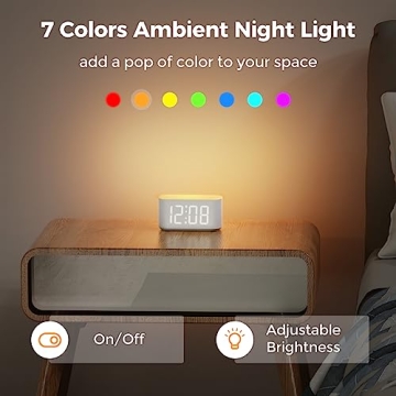 ONLAKE Digital Alarm Clock with Night Light and Dual Alarms