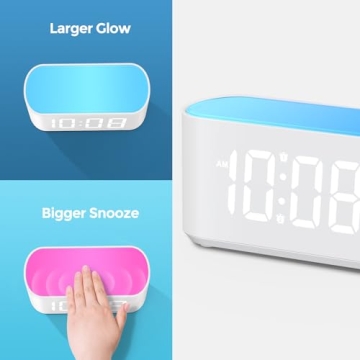 ONLAKE Digital Alarm Clock with Night Light and Dual Alarms