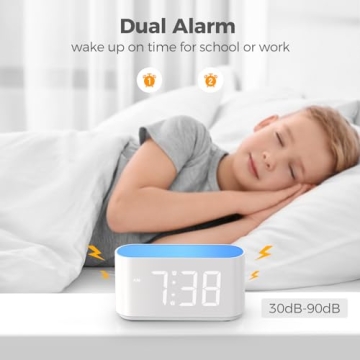 ONLAKE Digital Alarm Clock with Night Light and Dual Alarms