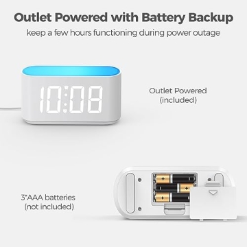 ONLAKE Digital Alarm Clock with Night Light and Dual Alarms