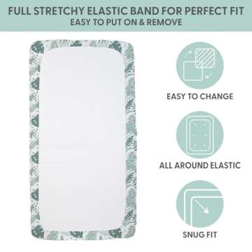 The Peanutshell 4-Pack Fitted Crib Sheet Set - Super Soft & Breathable Baby Girl or Boy Crib Sheets, Nursery Decor, Fit for Standard Mattress Cover - Green Botanical