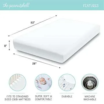 The Peanutshell 4-Pack Fitted Crib Sheet Set - Super Soft & Breathable Baby Girl or Boy Crib Sheets, Nursery Decor, Fit for Standard Mattress Cover - Green Botanical