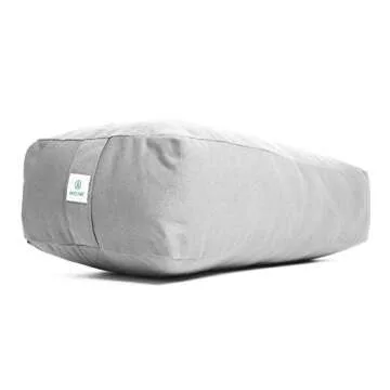 Incline Fit Round and Rectangle Supportive Yoga Bolster Filled with Cotton and Includes Machine Washable Cotton Cover and Cary Handle, Rectangle, Elephant Gray
