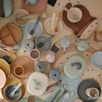 mushie Silicone Placemat for Kids | BPA-Free Non-Slip Design (Rocket Ship)