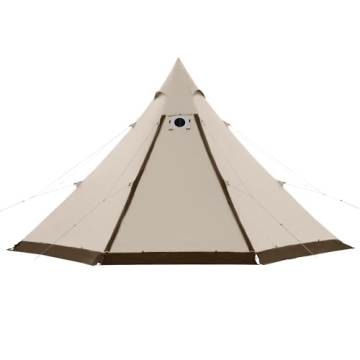 Naturehike Ranch Hot Tent with Stove Jack, Glamping Teepee Tent for 6-8 Person, 4 Season Winter Camp...