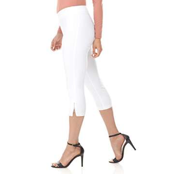 Rekucci Women's Ease into Comfort Slimming Seamed Capri w/Zipper Detail (14, White)
