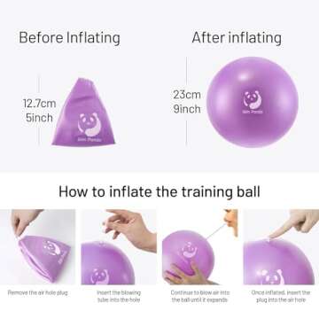 Slim Panda Pilates Ball,9 Inch Small Exercise Ball, Therapy Ball, Core Ball, Mini Yoga Ball for Pilates, Balance, Stability, Workout, Core Training and Physical Therapy