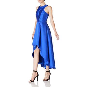 Social Graces Women's Sleeveless Mikado High-Low Dress 16 Duchess Blue