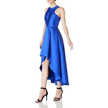 Social Graces Women's Sleeveless Mikado High-Low Dress 16 Duchess Blue