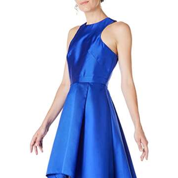 Social Graces Women's Sleeveless Mikado High-Low Dress 16 Duchess Blue
