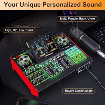Podcast Microphone Bundle with Live Sound Card Audio Mixer, Podcast Equipment Bundle with 3.5mm Cond...