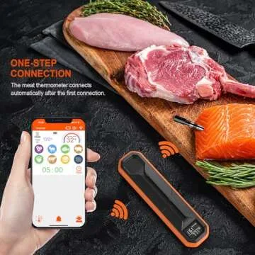 Wireless Meat Thermometer – Digital Cooking Thermometer with Wireless Probe – 500Ft Remote Range...
