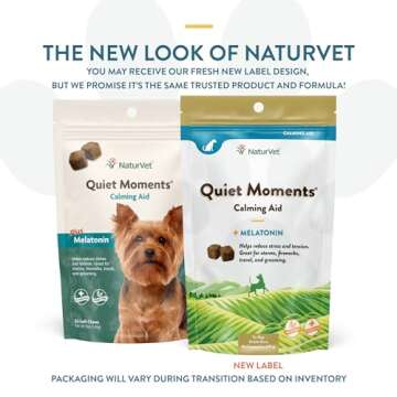 NaturVet Quiet Moments Calming Aid Dog Supplement – Helps Promote Relaxation, Reduce Stress, Storm...