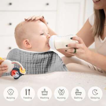 Soft Muslin Burp Cloths for Babies Premium Absorbent Cotton