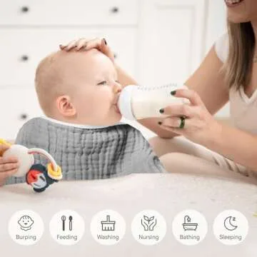 Soft Muslin Burp Cloths for Babies Premium Absorbent Cotton