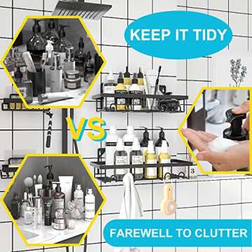 Auchic Shower Caddy - 6 Pack No Drill Organizer