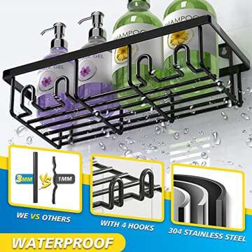 Auchic Shower Caddy - 6 Pack No Drill Organizer