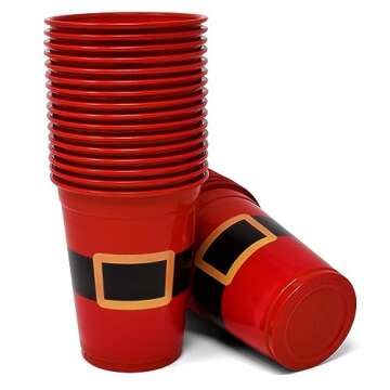Gift Boutique Christmas Cups - 50 Pack Santa Design