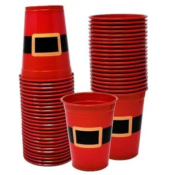 Gift Boutique Christmas Cups - 50 Pack Santa Design