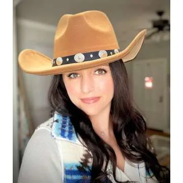 Lanzom Felt Cowboy Hat for Men & Women - Perfect Fit!