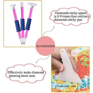 SanerDirect 60 Grids Diamond Painting Storage Container, Diamonds Drill Container, Round Butterfly Container Case for Diamond Painting, Double Zipper Carry Bag with Accessories