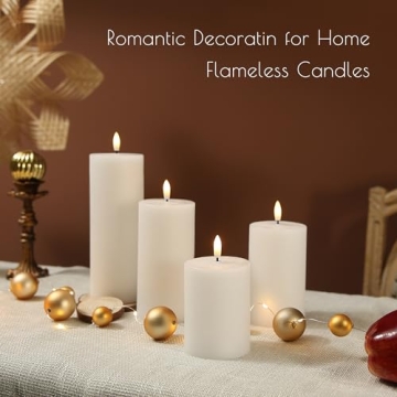 LUSHABOR Flameless Remote Candles - Real Wax with Timer