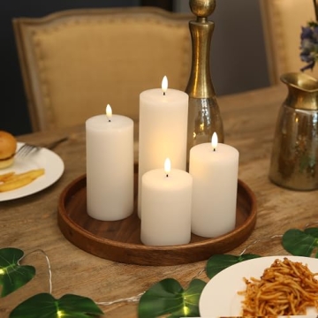 LUSHABOR Flameless Remote Candles - Real Wax with Timer