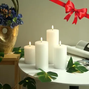 LUSHABOR Flameless Remote Candles - Real Wax with Timer
