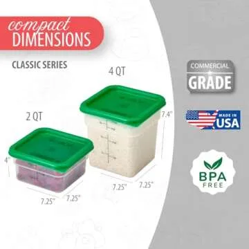 Cambro Airtight Food Storage Containers - 2Qt & 4Qt Pack
