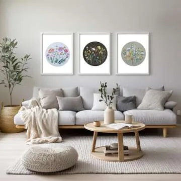 ETSPIL 3 Pack Beginner Embroidery Kits for Adults – DIY Starter Set with Stamped Flower Designs, Embroidery Hoop, Colorful Threads, Tools, Step by Step Instructions & Video Tutorial