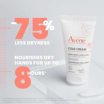 Avene Cold Cream Concentrated Hand Cream, Quick Absorbing for Dry, Chapped Hands, 1.6 Oz