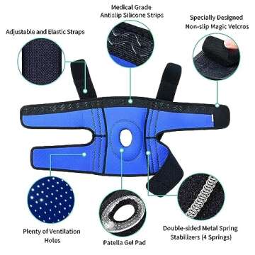 ABYON Adjustable Knee Brace for Men & Women - Maximum Support with Dual Side Stabilizers & Crossed C...