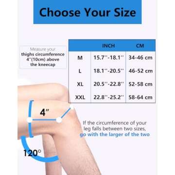 ABYON Adjustable Knee Brace for Men & Women - Maximum Support with Dual Side Stabilizers & Crossed Compression Straps for Meniscus Tear, ACL, MCL, LCL, Patella Injury and Post-Surgery Recovery (FSA/HSA Eligible) - Please Check How To Size Video