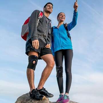 ABYON Adjustable Knee Brace for Men & Women - Maximum Support with Dual Side Stabilizers & Crossed Compression Straps for Meniscus Tear, ACL, MCL, LCL, Patella Injury and Post-Surgery Recovery (FSA/HSA Eligible) - Please Check How To Size Video