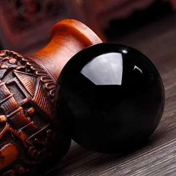 HOMELEX Black Obsidian Crystal Ball for Healing & Decor