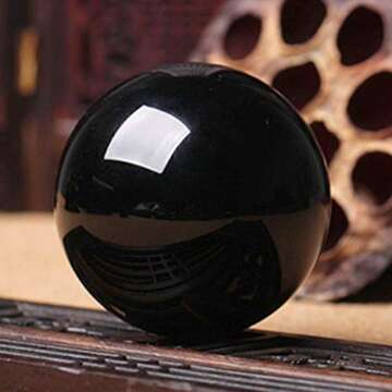 HOMELEX Black Obsidian Crystal Ball for Healing & Decor