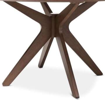 Hawthorne Collections Round Contemporary Wood Dining Table in Walnut