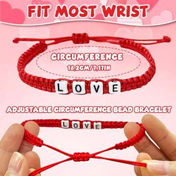 24Pack Kids Valentines Day Cards, Valentine Cards with Bead Bracelets, Valentines Day Gifts for Kids Classroom Prizes, Valentine School Exchange Gifts, Valentine’s Day Class Favors, Friendship Cards