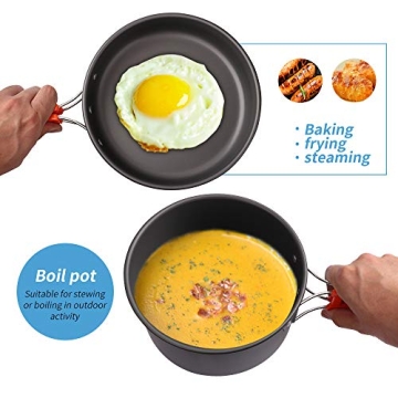 Gutsdoor Camping Cookware Set - Lightweight & Compact Cooking