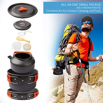 Gutsdoor Camping Cookware Set - Lightweight & Compact Cooking